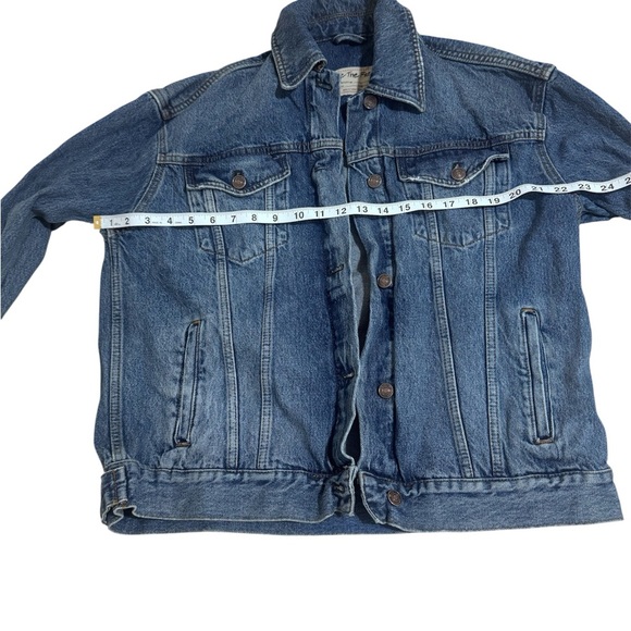 We The Free Dark and Light Blue Denim Jacket - Picture 3 of 7